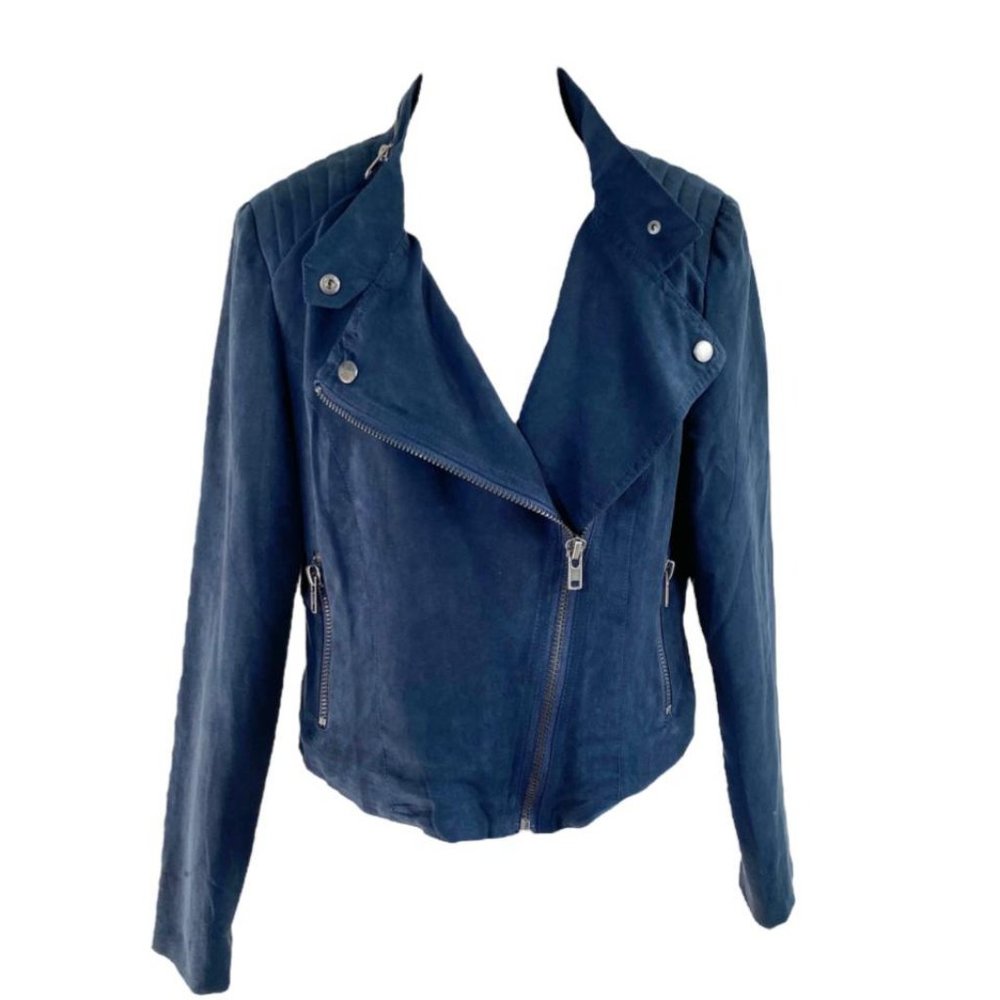 Vegan Leather Moto Jacket, Black Label